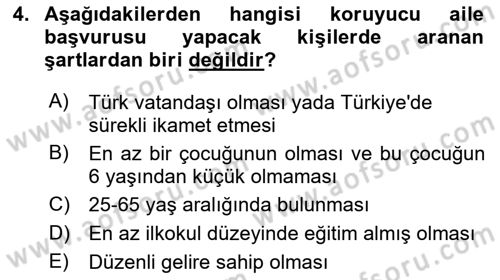 Sosyal Hizmet Mevzuatı Dersi 2021 - 2022 Yılı (Vize) Ara Sınav Soruları 4. Soru
