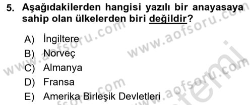 Sosyal Hizmet Mevzuatı Dersi 2021 - 2022 Yılı (Vize) Ara Sınav Soruları 5. Soru