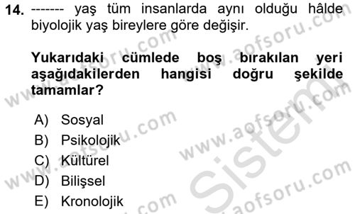 Sosyal Hizmet Mevzuatı Dersi 2021 - 2022 Yılı (Final) Dönem Sonu Sınav Soruları 14. Soru