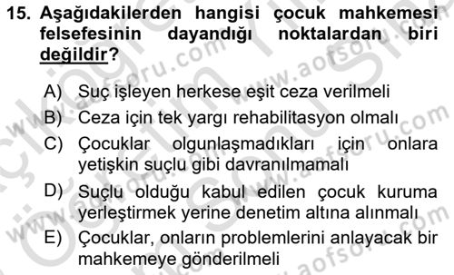 Sosyal Hizmet Mevzuatı Dersi 2021 - 2022 Yılı (Final) Dönem Sonu Sınav Soruları 15. Soru
