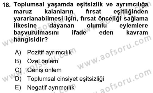 Sosyal Hizmet Mevzuatı Dersi 2021 - 2022 Yılı (Final) Dönem Sonu Sınav Soruları 18. Soru