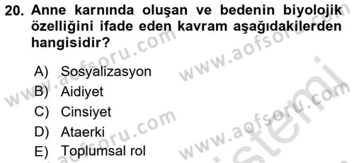 Sosyal Hizmet Mevzuatı Dersi 2021 - 2022 Yılı (Final) Dönem Sonu Sınav Soruları 20. Soru