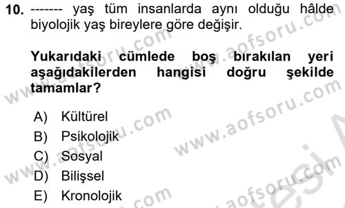 Sosyal Hizmet Mevzuatı Dersi 2021 - 2022 Yılı Yaz Okulu Sınav Soruları 10. Soru