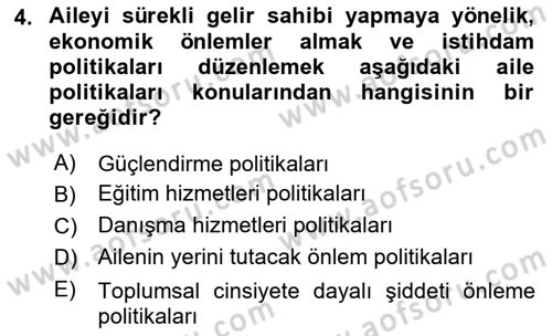 Sosyal Hizmet Mevzuatı Dersi 2021 - 2022 Yılı Yaz Okulu Sınav Soruları 4. Soru