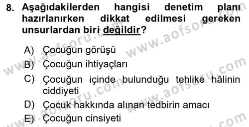 Sosyal Hizmet Mevzuatı Dersi 2021 - 2022 Yılı Yaz Okulu Sınav Soruları 8. Soru