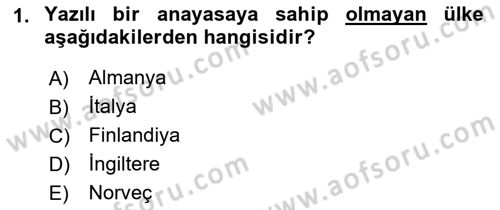 Sosyal Hizmet Mevzuatı Dersi 2022 - 2023 Yılı Yaz Okulu Sınav Soruları 1. Soru