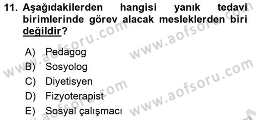 Sosyal Hizmet Mevzuatı Dersi 2022 - 2023 Yılı Yaz Okulu Sınavı 11. Soru