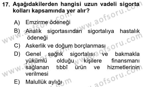 Sosyal Hizmet Mevzuatı Dersi 2022 - 2023 Yılı Yaz Okulu Sınav Soruları 17. Soru