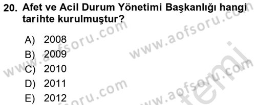 Sosyal Hizmet Mevzuatı Dersi 2022 - 2023 Yılı Yaz Okulu Sınav Soruları 20. Soru