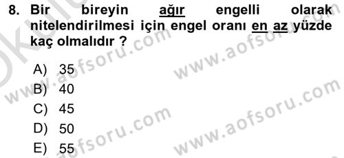 Sosyal Hizmet Mevzuatı Dersi 2022 - 2023 Yılı Yaz Okulu Sınav Soruları 8. Soru