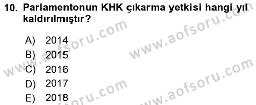 Sosyal Hizmet Mevzuatı Dersi 2023 - 2024 Yılı (Vize) Ara Sınav Soruları 10. Soru