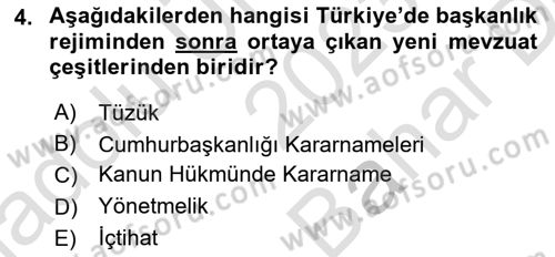 Sosyal Hizmet Mevzuatı Dersi 2023 - 2024 Yılı (Vize) Ara Sınav Soruları 4. Soru