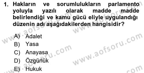 Sosyal Hizmet Mevzuatı Dersi 2023 - 2024 Yılı (Final) Dönem Sonu Sınav Soruları 1. Soru