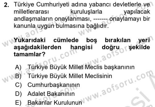Sosyal Hizmet Mevzuatı Dersi 2023 - 2024 Yılı (Final) Dönem Sonu Sınav Soruları 2. Soru