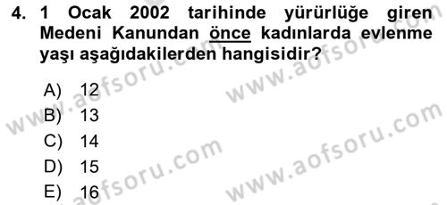 Sosyal Hizmet Mevzuatı Dersi 2023 - 2024 Yılı (Final) Dönem Sonu Sınav Soruları 4. Soru
