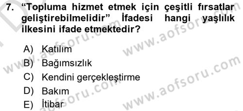 Sosyal Hizmet Mevzuatı Dersi 2023 - 2024 Yılı (Final) Dönem Sonu Sınav Soruları 7. Soru