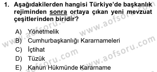 Sosyal Hizmet Mevzuatı Dersi 2023 - 2024 Yılı Yaz Okulu Sınav Soruları 1. Soru