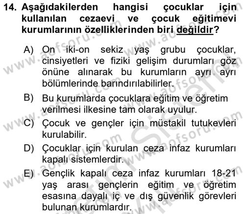 Sosyal Hizmet Mevzuatı Dersi 2023 - 2024 Yılı Yaz Okulu Sınav Soruları 14. Soru
