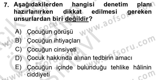 Sosyal Hizmet Mevzuatı Dersi 2023 - 2024 Yılı Yaz Okulu Sınav Soruları 7. Soru