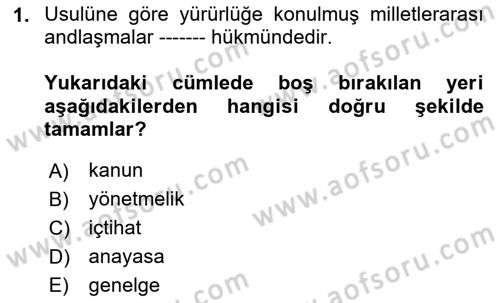 Sosyal Hizmet Mevzuatı Dersi 2024 - 2025 Yılı (Final) Dönem Sonu Sınav Soruları 1. Soru
