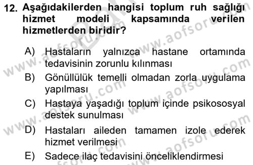 Sosyal Hizmet Mevzuatı Dersi 2024 - 2025 Yılı (Final) Dönem Sonu Sınav Soruları 12. Soru