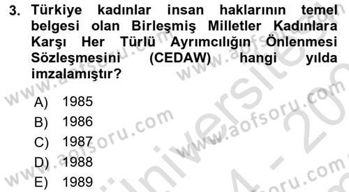 Sosyal Hizmet Mevzuatı Dersi 2024 - 2025 Yılı (Final) Dönem Sonu Sınav Soruları 3. Soru