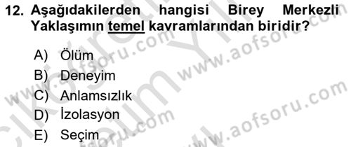 Sosyal Hizmet Kuram Ve Yaklaşımları Dersi 2020 - 2021 Yılı Yaz Okulu Sınav Soruları 12. Soru