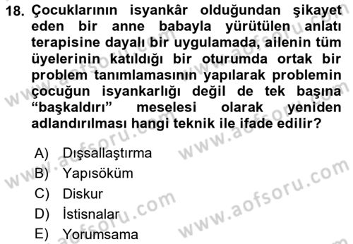 Sosyal Hizmet Kuram Ve Yaklaşımları Dersi 2020 - 2021 Yılı Yaz Okulu Sınav Soruları 18. Soru