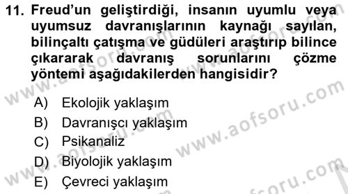 Sosyal Hizmet Kuram Ve Yaklaşımları Dersi Ara Sınavı Deneme Sınav Soruları 11. Soru