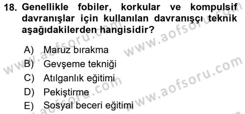 Sosyal Hizmet Kuram Ve Yaklaşımları Dersi 2021 - 2022 Yılı (Vize) Ara Sınavı 18. Soru