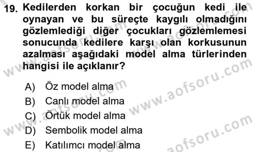 Sosyal Hizmet Kuram Ve Yaklaşımları Dersi 2021 - 2022 Yılı (Vize) Ara Sınav Soruları 19. Soru