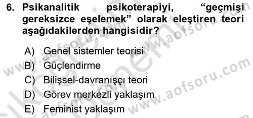 Sosyal Hizmet Kuram Ve Yaklaşımları Dersi 2021 - 2022 Yılı (Vize) Ara Sınav Soruları 6. Soru
