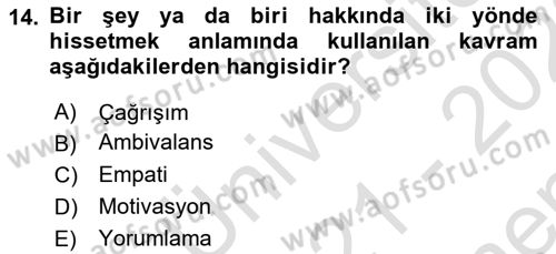 Sosyal Hizmet Kuram Ve Yaklaşımları Dersi 2021 - 2022 Yılı (Final) Dönem Sonu Sınav Soruları 14. Soru