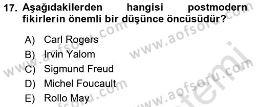 Sosyal Hizmet Kuram Ve Yaklaşımları Dersi 2021 - 2022 Yılı (Final) Dönem Sonu Sınav Soruları 17. Soru