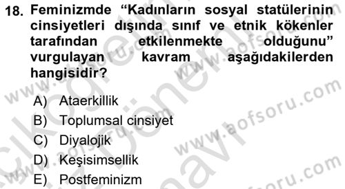 Sosyal Hizmet Kuram Ve Yaklaşımları Dersi 2021 - 2022 Yılı (Final) Dönem Sonu Sınav Soruları 18. Soru