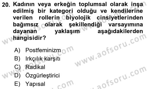 Sosyal Hizmet Kuram Ve Yaklaşımları Dersi 2021 - 2022 Yılı (Final) Dönem Sonu Sınav Soruları 20. Soru