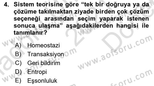 Sosyal Hizmet Kuram Ve Yaklaşımları Dersi 2021 - 2022 Yılı (Final) Dönem Sonu Sınav Soruları 4. Soru