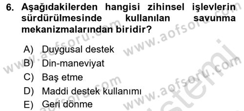 Sosyal Hizmet Kuram Ve Yaklaşımları Dersi 2021 - 2022 Yılı (Final) Dönem Sonu Sınav Soruları 6. Soru