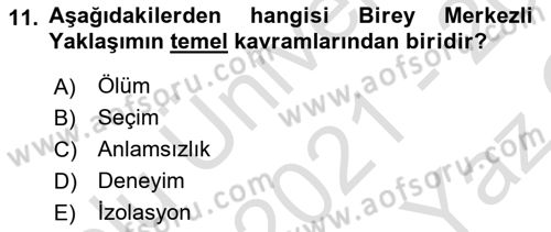 Sosyal Hizmet Kuram Ve Yaklaşımları Dersi 2021 - 2022 Yılı Yaz Okulu Sınav Soruları 11. Soru
