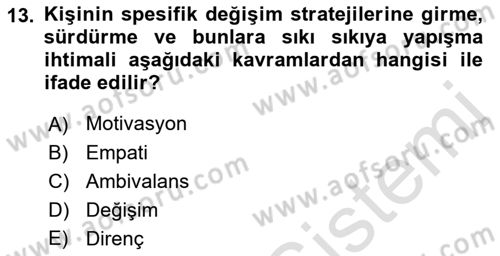 Sosyal Hizmet Kuram Ve Yaklaşımları Dersi 2021 - 2022 Yılı Yaz Okulu Sınav Soruları 13. Soru