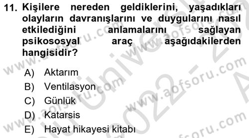 Sosyal Hizmet Kuram Ve Yaklaşımları Dersi Ara Sınavı Deneme Sınav Soruları 11. Soru