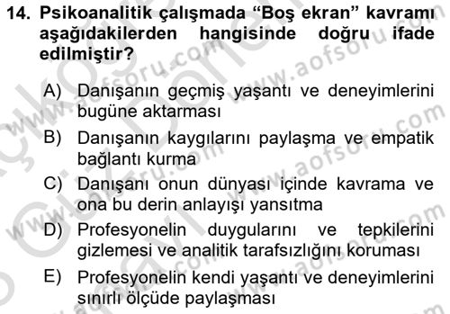 Sosyal Hizmet Kuram Ve Yaklaşımları Dersi Ara Sınavı Deneme Sınav Soruları 14. Soru