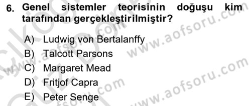 Sosyal Hizmet Kuram Ve Yaklaşımları Dersi Ara Sınavı Deneme Sınav Soruları 6. Soru