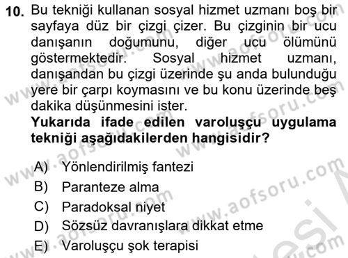 Sosyal Hizmet Kuram Ve Yaklaşımları Dersi 2022 - 2023 Yılı (Final) Dönem Sonu Sınav Soruları 10. Soru