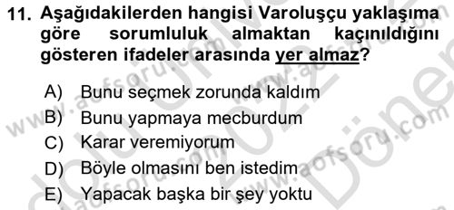 Sosyal Hizmet Kuram Ve Yaklaşımları Dersi 2022 - 2023 Yılı (Final) Dönem Sonu Sınav Soruları 11. Soru