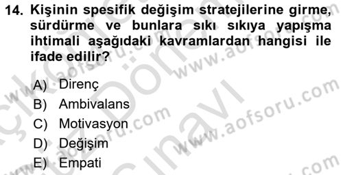 Sosyal Hizmet Kuram Ve Yaklaşımları Dersi 2022 - 2023 Yılı (Final) Dönem Sonu Sınav Soruları 14. Soru