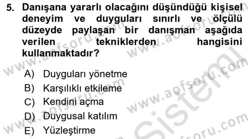 Sosyal Hizmet Kuram Ve Yaklaşımları Dersi 2022 - 2023 Yılı (Final) Dönem Sonu Sınav Soruları 5. Soru
