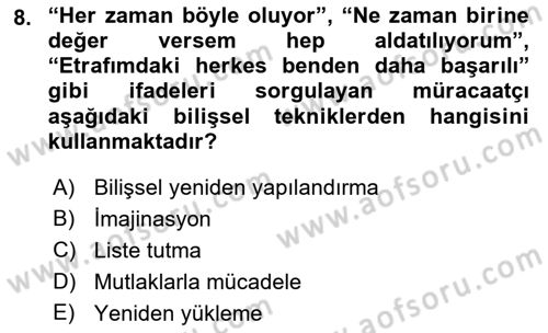 Sosyal Hizmet Kuram Ve Yaklaşımları Dersi 2022 - 2023 Yılı (Final) Dönem Sonu Sınav Soruları 8. Soru