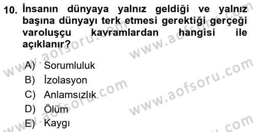 Sosyal Hizmet Kuram Ve Yaklaşımları Dersi 2022 - 2023 Yılı Yaz Okulu Sınav Soruları 10. Soru