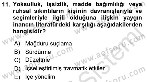 Sosyal Hizmet Kuram Ve Yaklaşımları Dersi 2023 - 2024 Yılı (Vize) Ara Sınav Soruları 11. Soru